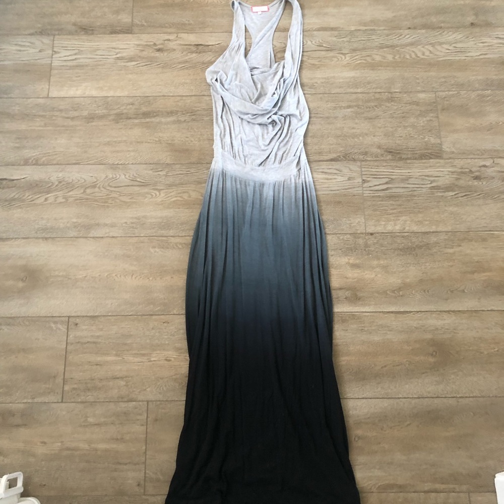Boutique Ombré blue maxi dress with cowl neck. SM.